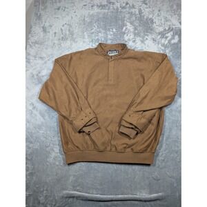 Zero Restriction Pullover Jacket Mens XL Brown Microsuede Golf Windbreaker